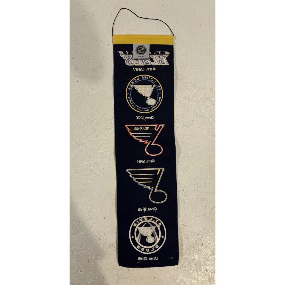 ST. LOUIS BLUES EVOLUTIONS BANNER EMBROIDERED WOOL 8